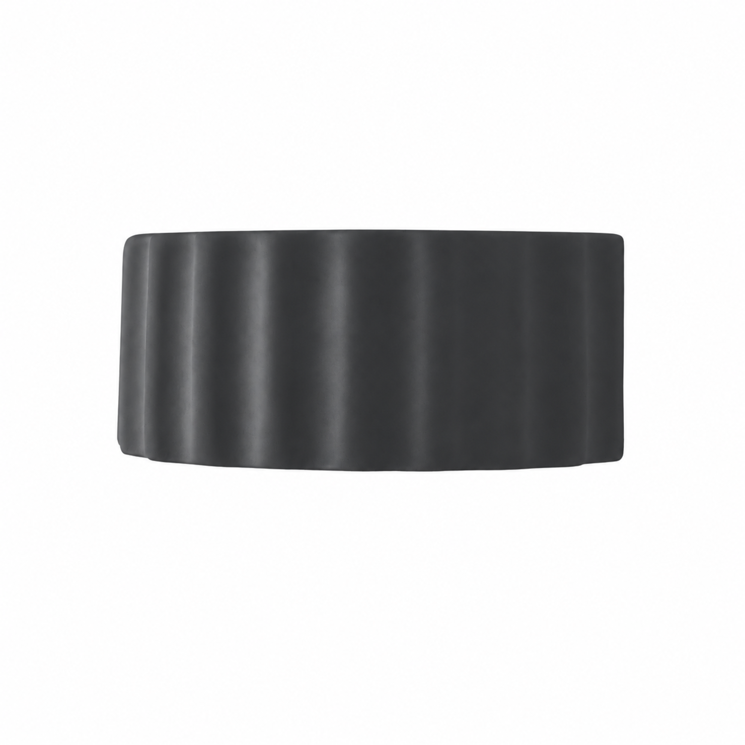 Valuelights Unisex Navy Pablo Curved Ribbed Ceramic Flush Wall Sconce Light W/ Bulb In - Image 3