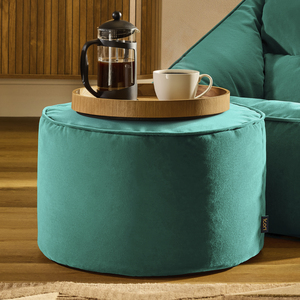 Green icon Milano Round Velvet Pouffe shot 19506829