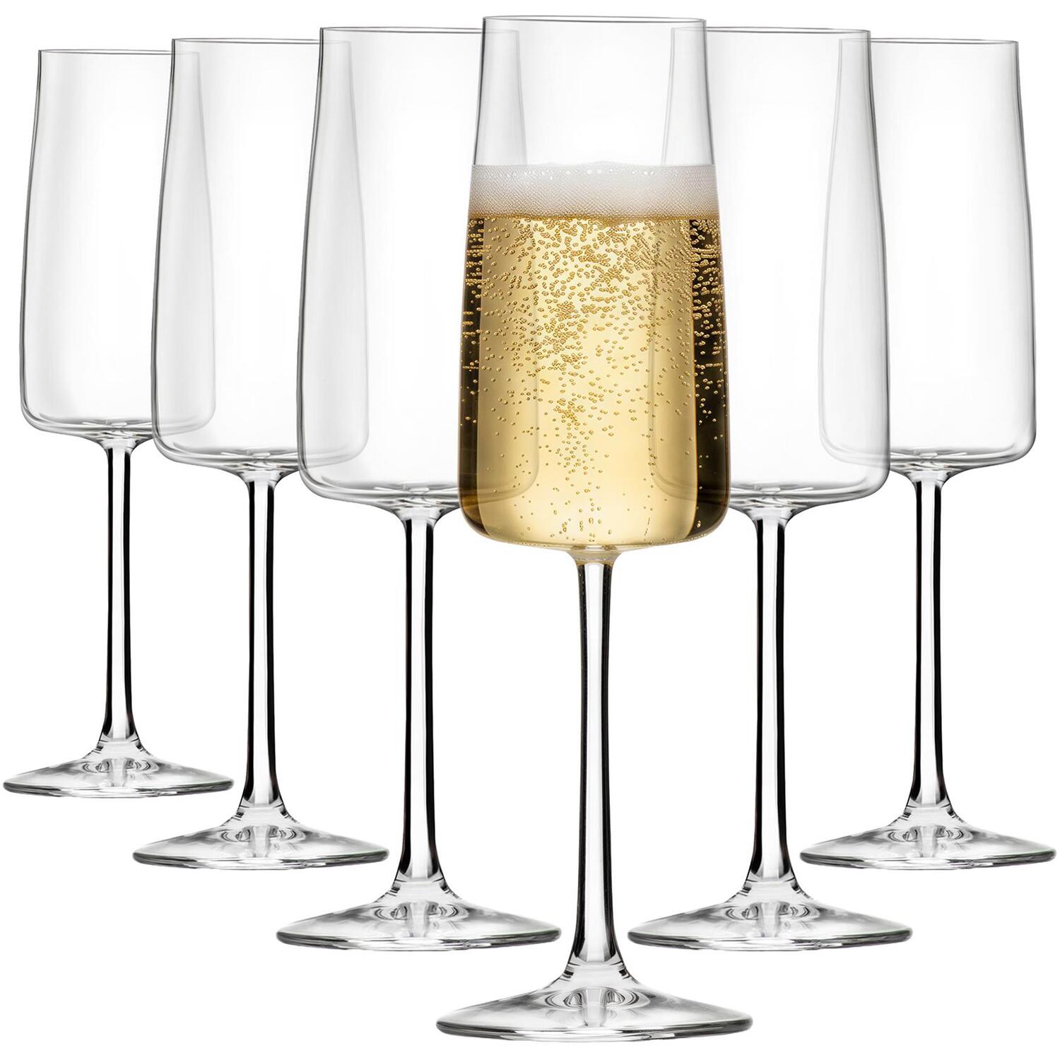 Set 6 Glasses Flute Sparkling ESSENTIAL 30 cl Eco Crystal - RCR Italiana - Bar - Image 7
