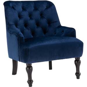 Velvet Marine Blue Armina Accent Chair