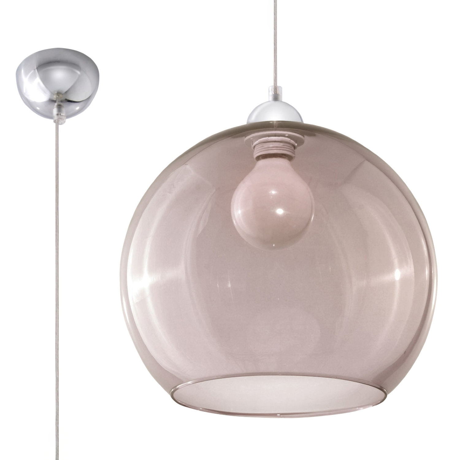 Sollux Lighting Pendant Lamp Ball White - Graphite - Image 1