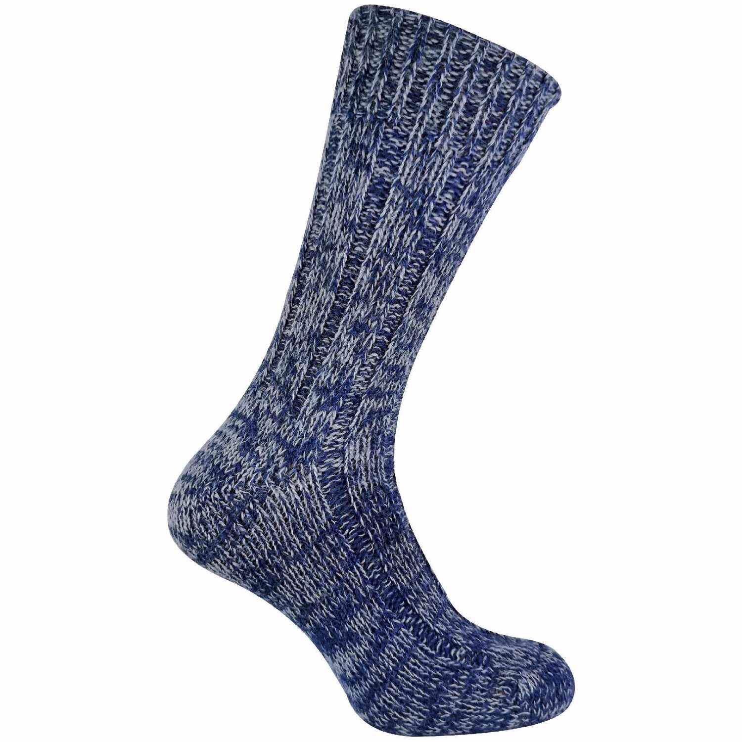 Sock Snob Men's Blue 1 Pack Thick Warm 100% Wool Hiking & Walking Socks In | Size: 6-11 - Image 2