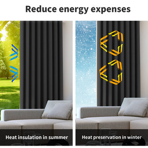 Black / 183cm / 117cm 2 Pack Triple Layer Eyelet Blackout Curtain shot 20966364