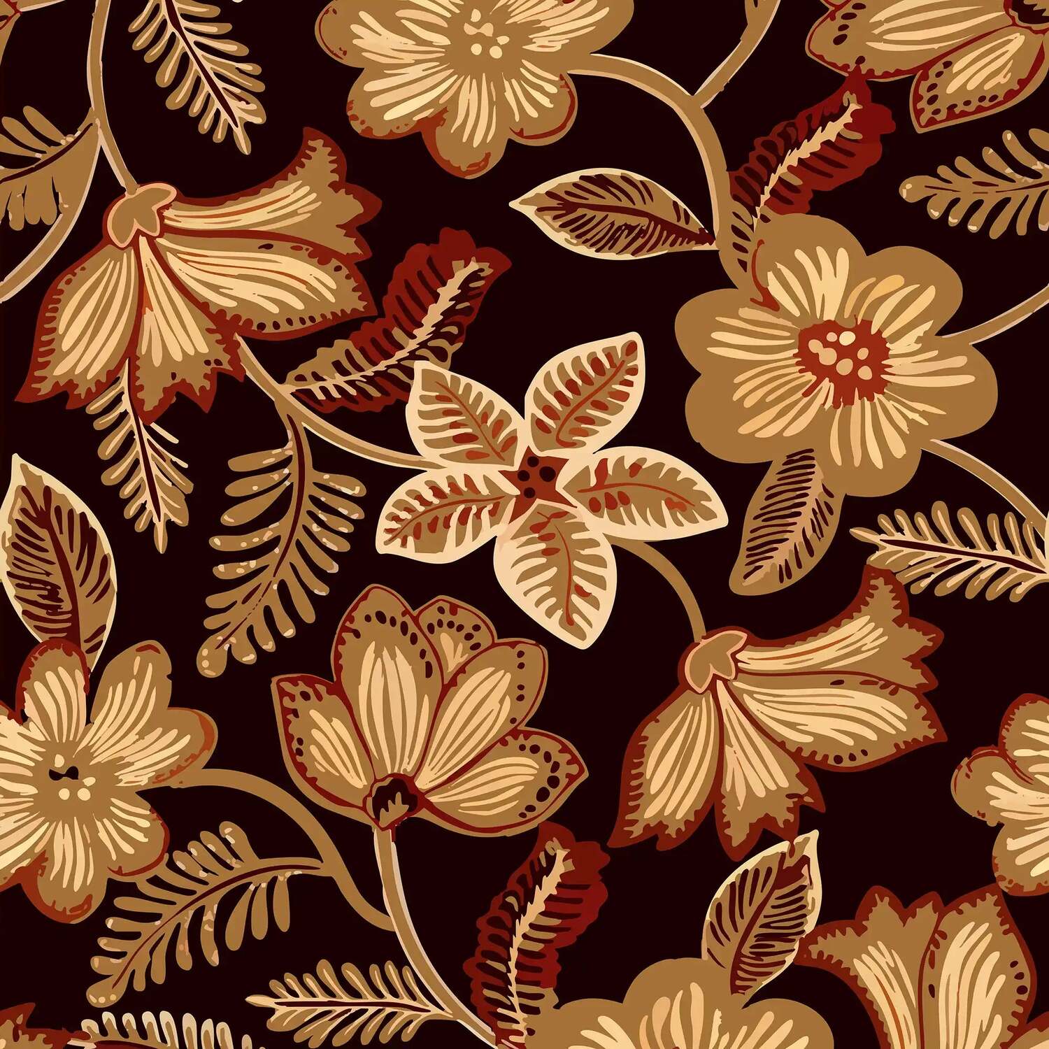 I Love Wallpaper Dark Romance Wallpaper In Gold On Black - Image 1