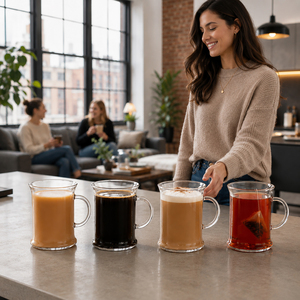 8 Smilla Borosilicate Glass Coffee Cups 250ml
