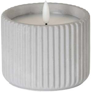 Natural Glow Chalk Ribbed Medium LED Candle
