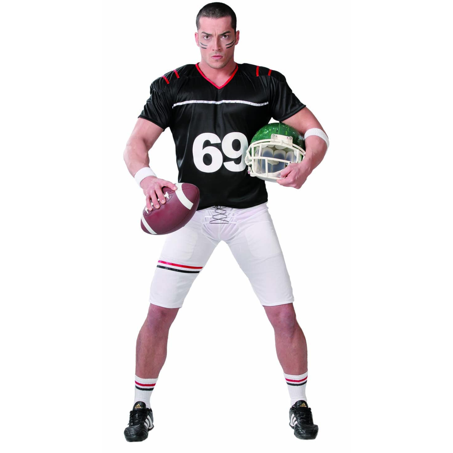 Fiestas Guirca Adult Quarterback Halloween Costume, Black And White