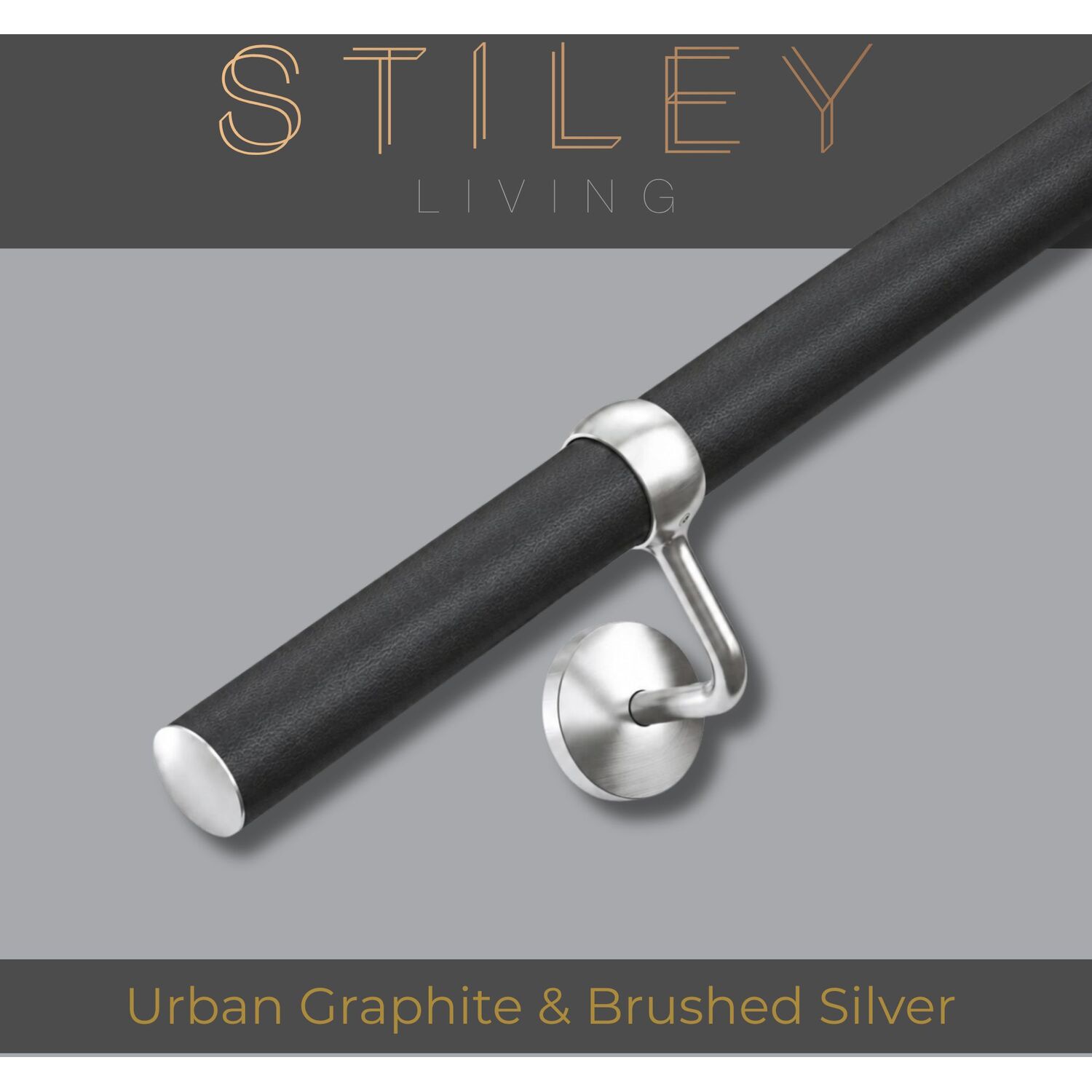 Stiley Living Wrapped Wall Mounted Stair Handrail Kit With Concealed Fixings, Easy Fit, 10Yr Guarantee - Image 2